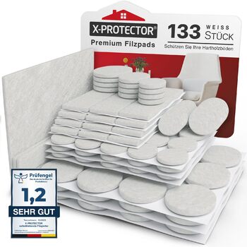 Набір самоклеючих фетрових накладок для меблів, 133 шт. X-Protector
