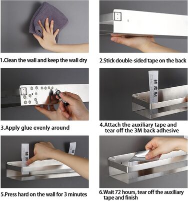 Душова полиця Bestdon без свердління, самоклеюча душова корзина, душова полиця з нержавіючої сталі SUS 304, полиця для ванної кімн