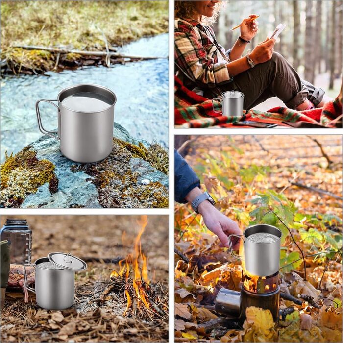 Ультралегка кружка зі складною ручкою. Портативна чашка для води, призначена для кемпінгу, пікніка. Легка та стійка до корозії, підходить для кемпінгу, походів, трекінгу та домашнього використання.