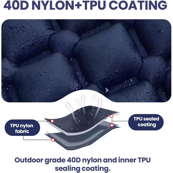 Надувний килимок для сну, товщиною 8 см, надлегкий килимок для сну з подушкою та ножним насосом, 198 * 68 см, портативний компактний кемпінговий матрац, кемпінговий надувний матрац для походів, активного відпочинку, подорожей