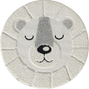 Килим Lou Soft cuddy дитячий килим, м'який ворс, легкий у догляді, стійкий до кольору, для вулиці, 3D вигляд, левовий мотив, кремо