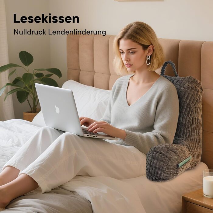 Подушка для читання для ліжка та дивана, подушка для читання зі спинкою для дорослих, подушка для сидіння зі спинкою, опора для спини, що підходить для перегляду телевізора, читання та гри в мобільні телефони в ліжку