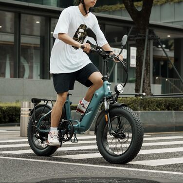 Складаний електровелосипед Fafrees FF20 Polar 20 * 4,0 дюйма, 500 Вт 45 км/год, чоловічий, подвійний акумулятор 24 Аг/26,8 Аг, запас ходу для жіночого фетбайка 150 км/170 км, вантажопідйомність електровелосипеда 150 кг, синій, акумулятор 26,8 Аг