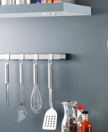 Компонентні, високоякісні гачки для підвішування кухонного посуду, нержавіюча сталь 18/10, можна мити в посудомийній машині, сріблястого кольору, 2-
