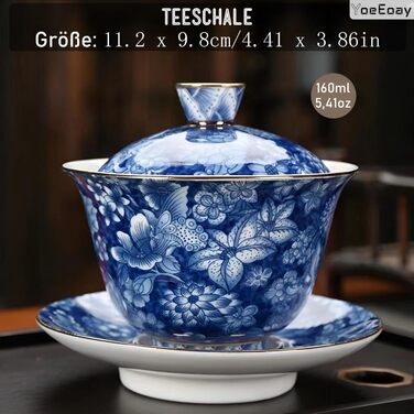 Преміальний синьо-білий порцеляновий чайний набір, 11-предметний вінтажний китайський керамічний чайний сервіз, портативний дорожній чайний набір кунг-фу, подарункова упаковка у валізу - ідеально підходить для любителів чаю