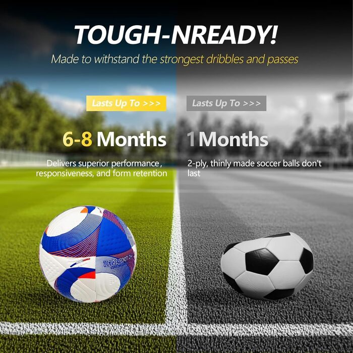 Футбольний м&39яч розміру 5, тренувальний футбольний м&39яч ліги, дитячий та дорослий футбольний м&39яч для матчів, чудовий футбольний подарунок з насосом, синій