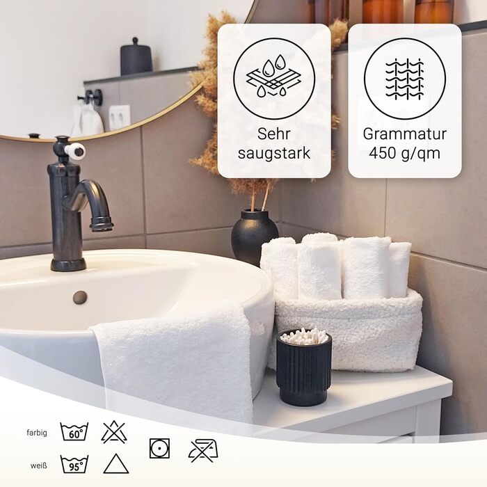 Набір ZOLLNER з 10 рушників для гостей - маленькі та пухнасті рушники розміром 30x50 см - можна прати при температурі до 95C - бав