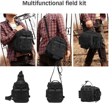 Тактична нагрудна сумка HUNTVP Військова сумка через плече Водонепроникний рюкзак через плече Багатофункціональна сумка для риболовлі Спорт Кемпінг Велоспорт на природі