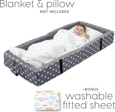 Ліжко Milliard Rice з матрацом і захистом від випадіння, ліжечко для немовлят і дітей - компактне, складне і практичне для подорож