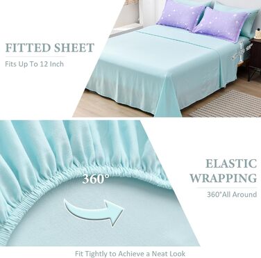 Комплект дитячої постільної білизни Drucon rainbow для дівчаток, постільна білизна в мішку з 6 предметів, двоспальний розмір, ульт