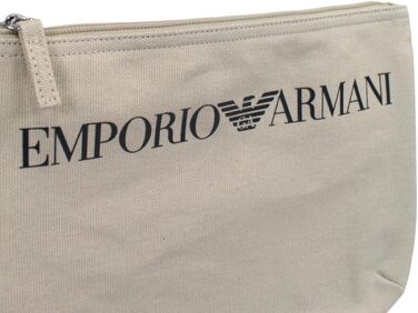 Сумка-сумка з логотипом Emporio Armani унісекс одного розміру перламутрово-сірого кольору