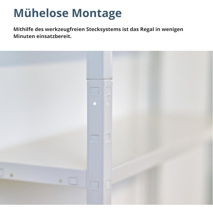 Система полиць SCHULTE з 5 полицями PowerMAX, вантажопідйомність 65 кг, 190x100x40 см (ВxШxГ), білий, полиця для зберігання, полиця для майстерні, полиця для підвалу, полиця для гаража, металева полиця