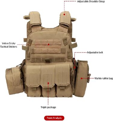 Тактичне спорядження TS TAC-SKY Airsoft Військовий тактичний жилет Molle Бойовий штурмовий бронежилет Тактичний жилет CS Відкритий одяг для мисливців (Колір ACU, Розмір Один розмір) Один розмір Acu