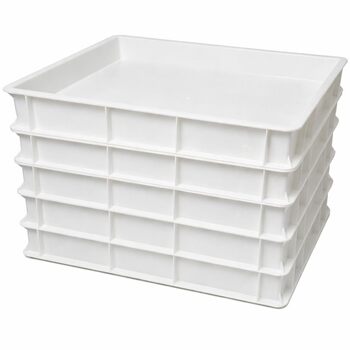 Коробка для тіста для піци Morleos 5 шт. 60x40x7 см Біла Зроблено в Італії Коробка для розстойки, Коробка для тіста, Лоток для тіста, Лоток для тіста, Коробка для дріжджів Штабелюється Тісто для піци - вафель - торта - хліба