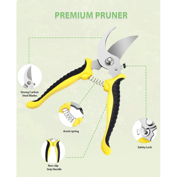 Набір садових інструментів MOSFiATA Gartenwerkzeug 12 предметів, міцна нержавіюча сталь, дерев'яні ручки з антиковзким покриттям та водонепроникна сумка для транспортування