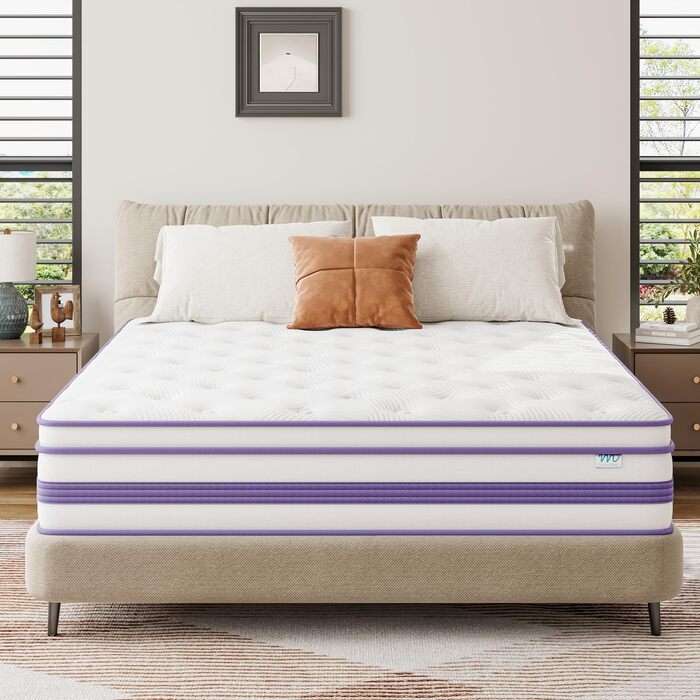 Матрац 180x200 см, висота 30 см, H3, сертифікований Oeko-TEX, гібридний гелевий пінопласт з ефектом пам&39яті, пружинна основа у формі кишенькової сітки, повітропроникний, середньої жорсткості, для зняття тиску, матрац у формі бочки з пружинами у формі ки