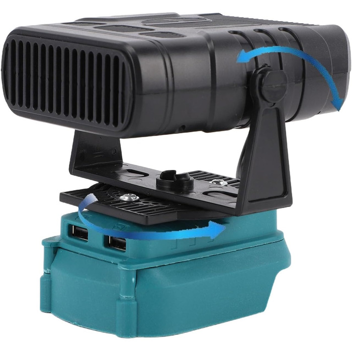 Портативний кімнатний обігрівач Fafeicy, електричний обігрівач з 2 режимами температури від 55 до 85 C та двома USB-портами для BL1850, BL1840, BL1830, BL1820, BL1430 Ion-