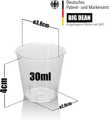 Чарки пластикові 3cl харчові безпечні міцні та багаторазові - Чарки з ударостійкого пластику 200 шт. 3cl, 200 шт.