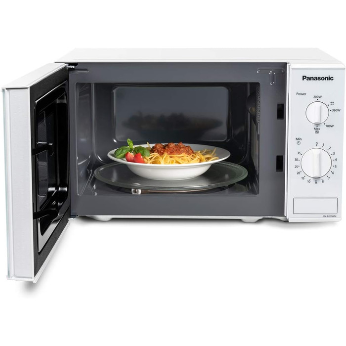 Мікрохвильова піч Panasonic NN-E201WMEPG Solo (800 Вт, 20 літрів) Біла без гриля Одинарна біла