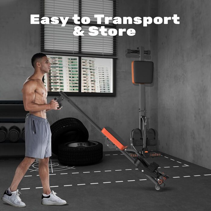 Домашній гребний тренажер Dskeuzeew, магнітний гребний тренажер, тихий з 16 рівнями опору, максимальна вантажопідйомність 180 кг, вертикальне зберігання, гідравлічний тиск