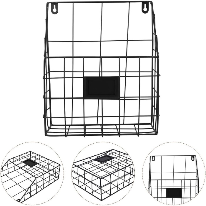 Настінний кошик Toyvian з металу та заліза, кований настільний органайзер для настінного кріплення, кошик для зберігання журналів та книг, настінна полиця для кухні, офісу, ванної кімнати