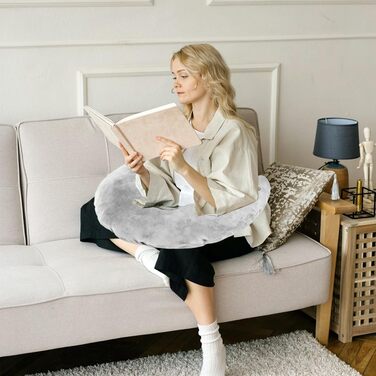 Ігрова подушка для читання, ергономічна надувна подушка для підтримки рук для тривалих ігрових сесій, в&39язана гачком подушка, геймерська подушка, подушка для гравця, подушка для читання для сидіння на ліжку/дивані/підлозі (сіра)