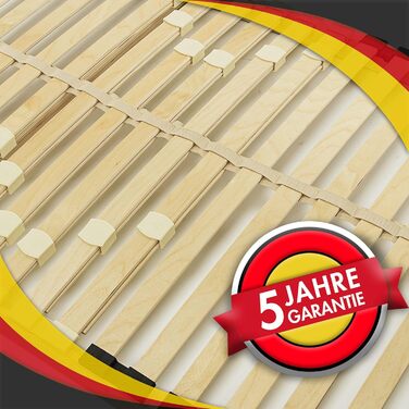 Рейкова основа ліжка Profi-Frame Slim 160x200 см Високоякісний каркас ліжка з 56 вигнутими березовими ламелями Складані дерев&39яні рейкові основи, що підходять для пружинних та пінопластових матраців. (DUAL, 160x200) DUAL 160x200