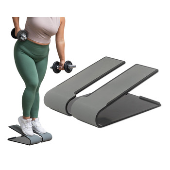 Міні-степер - Домашнє фітнес-обладнання - Легкий, тихий, без зношувальних деталей - Еластичні сходинки - Композитний матеріал (чорний)