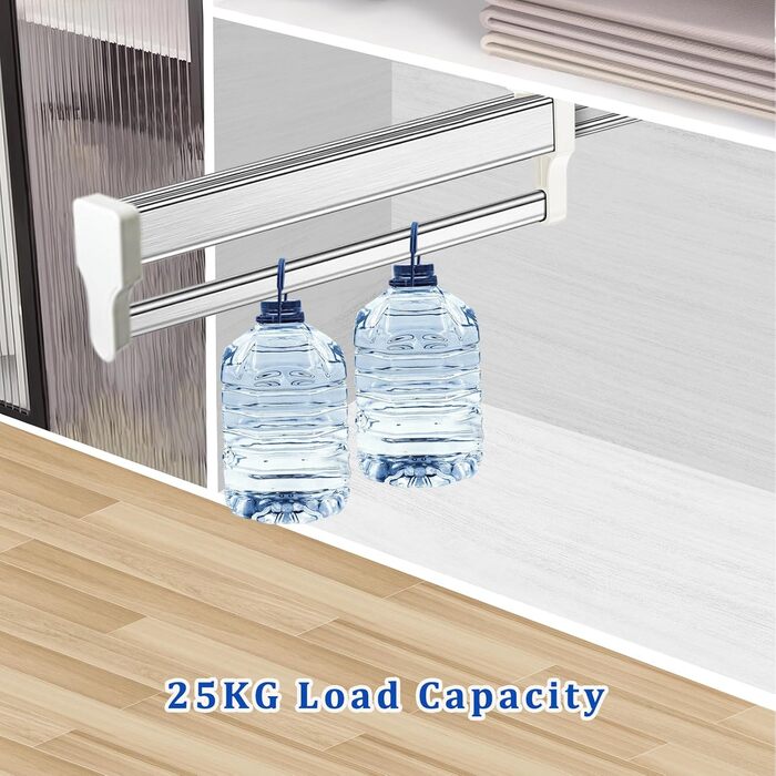 Висувна штанга для одягу для висування вішалок для одягу. Регульована телескопічна штанга для гардеробу, 347 мм, біла.