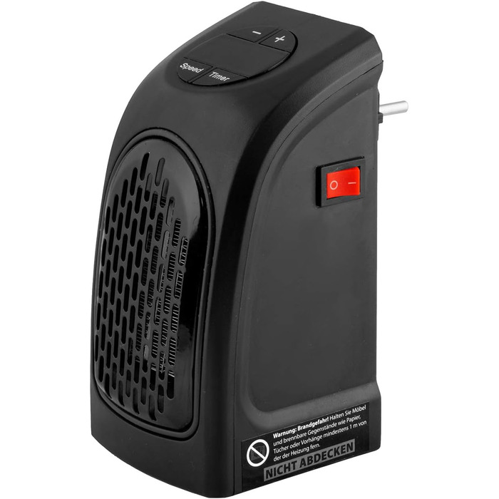 Міні-вентилятор/Зручний обігрівач MAUK Компактний для караванів та автофургонів Керамічний підключається до мережі 400 Вт PTC Електричний з цифровим світлодіодним термостатом Таймер Вилка живлення з поворотом на 90