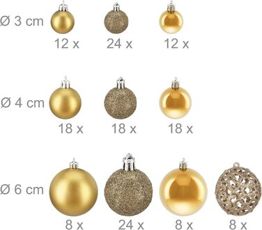 Різдвяні кульки наборі з 150 шт золоті Relaxdays