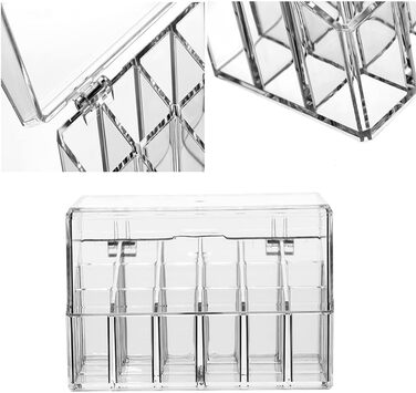 Органайзер для губної помади, прозора коробка для зберігання косметики, органайзер для косметики, акриловий прозорий косметичний органайзер, підходить для туалетного столика, туалетного столика та стільниці