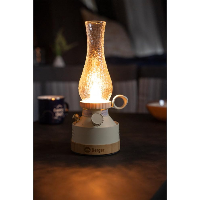 Ліхтар для кемпінгу Berger Dorina з портативним зарядним пристроєм Акумуляторний кемпінговий ліхтар для використання без електрики Кемпінговий ліхтар з батареєю та USB-кабелем Легкий кемпінговий ліхтар для використання в наметах без електроенергії