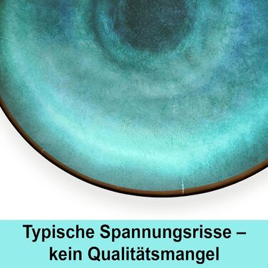 Набір меламінового посуду Jesolo зелений для 2 осіб - з чашками з нержавіючої сталі, вигляд кераміки, можна мити в посудомийній машині, кемпінговий посуд, караван, кемпінг, фестиваль - чашка з нержавіючої сталі бірюзового кольору