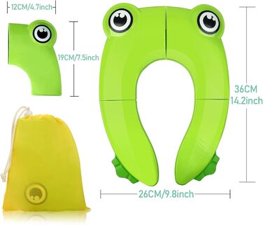 39s Toilet Trainer Seat, WC Seat Toddler Potty Trainer with Storage Trainer, Green Frog, 39s Toilet Trainer Seat, WC Seat Toddler