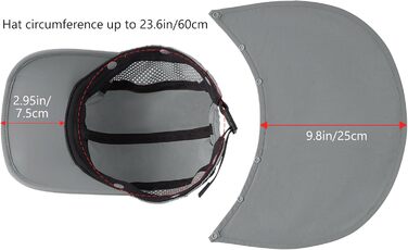 Складаний капелюх від сонця з UPF 50, портативний, для чоловіків і жінок, для гольфу, походів, один розмір, світло-сірий, зі складним козирем