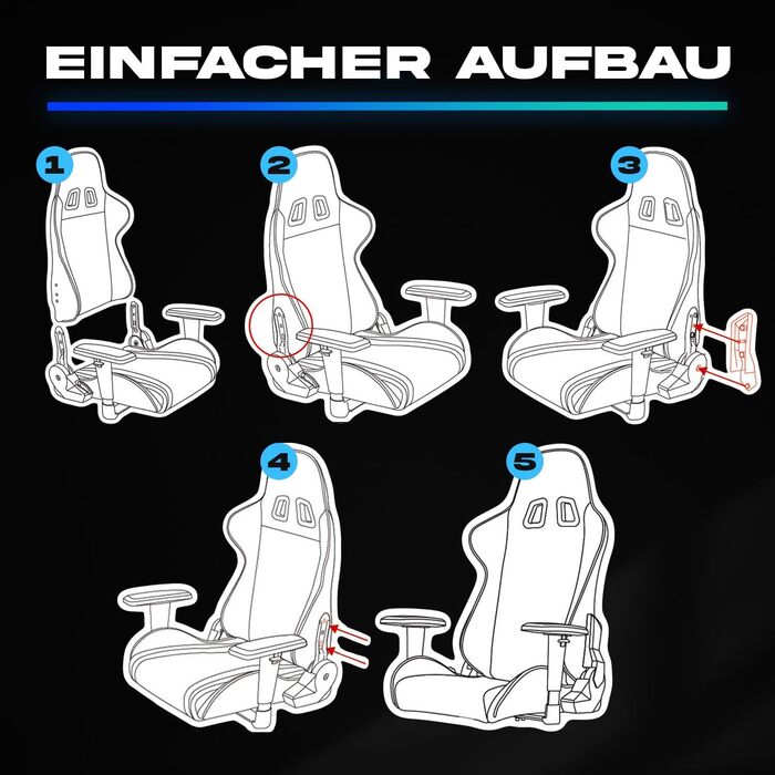 Ігрове крісло KLIM Esports - НОВИНКА 2024 року - З підтримкою попереку та шиї - Регульоване ігрове крісло Ергономічне крісло для П