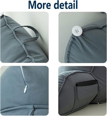 Подушка для читання з підлокітниками, подушка для спинки дивана, подушка для книги для ліжка, зі знімним валиком для шиї, подушка для підтримки сидіння для відпочинку, гри, читання, перегляду телевізора