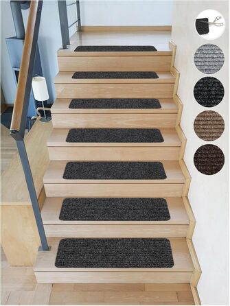 Килимок для сходів Kettelservice-Metzker Tulus Прямокутний - килимок антрацит самоклеючий 60x25см антрацит