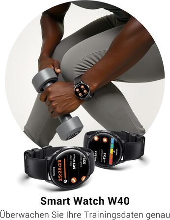 Розумний годинник IOWODO для жінок та чоловіків 2026 року (круглий 1,43-дюймовий AMOLED) Bluetooth-дзвінки батарея 380 мАг (7 днів) 2 браслети Водонепроникність IP68 100 спортивних режимів Цілодобовий моніторинг серцевого ритму SpO2 аналіз сну iOS/Android