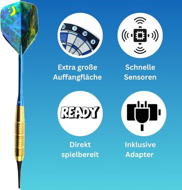 Найкращий спортивний набір для дартсу Cambridge Xtra з 12 дротиками та 24 запасними наконечниками Електронна мішень для дартсу у високоякісному наборі Електронна мішень для дартсу зі світлодіодними дисплеями Шафа для дартсу