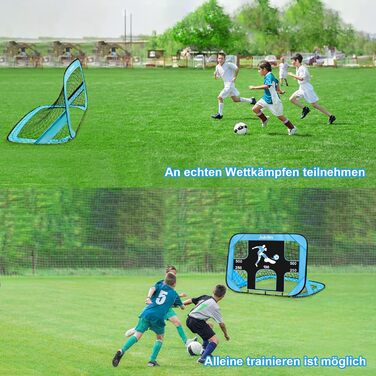 Набори футбольних воріт, 4 режими, висувні футбольні ворота для дітей, сині