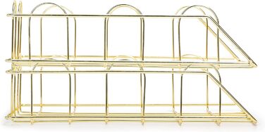 Лотки для листів/сортувальники паперу EXERZ, 2 шт., штабелювані лотки, органайзер для столу (золотий) 34 x 24 x 7 см золотий