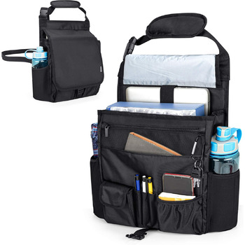 Органайзер на переднє сидіння автомобіля Luxja з чохлом і чохлом для ноутбука, органайзер на сидіння автомобіля з регульованими ре