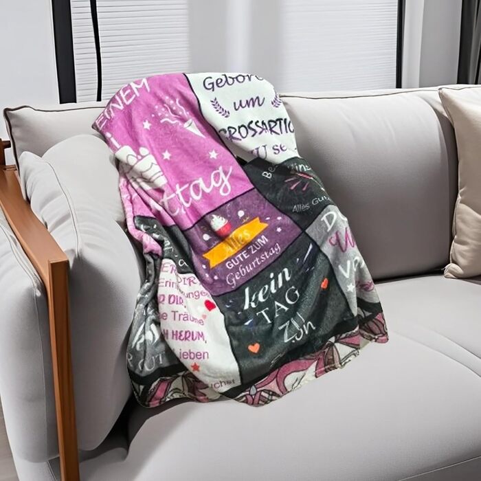 Подарунків для жінок плед, пухнастий плед, подарунок на 60-річчя жінки, подарунок на день народження сестри, дівчини, доньки, матері, дружини, найкращої подруги, подарунок на День матері, 150x130 см, 60-річчя, 60