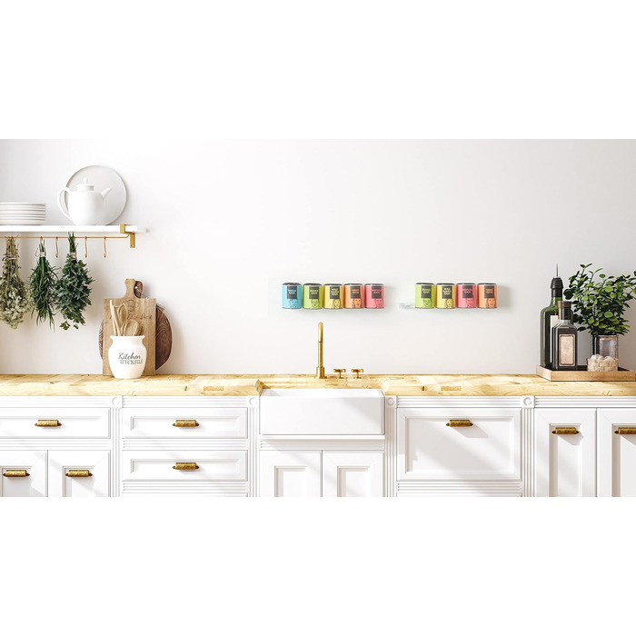 Плаваюча підставка для спецій Just Spices, не потребує свердління - Плаваюча з ефектом плавання, комплект з 2 шт.