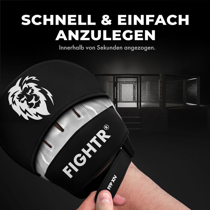 Накладки на руки преміум-класу FIGHTR - ідеальна амортизація та стабільність Боксерські рукавички для бойових видів спорту, включаючи сумку для перенесення Накладки Focus для боксу, MMA, муай-тай тощо. Білий/чорний