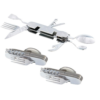 Кемпінговий ніж PEARL набір із 3 складних столових приборів з нержавіючої сталі 9-в-1 для кемпінгу та активного відпочинку (складні столові прибори для пікніка, кишеньковий ніж, складаний)