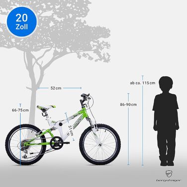 Дитячий велосипед 24 дюйми, підходить для віку 6, 7, 8, 9, 10, 11, 12, 13 років, 18 швидкостей, повнопідвісний гірський велосипед, велосипед для хлопчиків, велосипед для дівчаток, 20 дюймів, чорний/зелений, 20