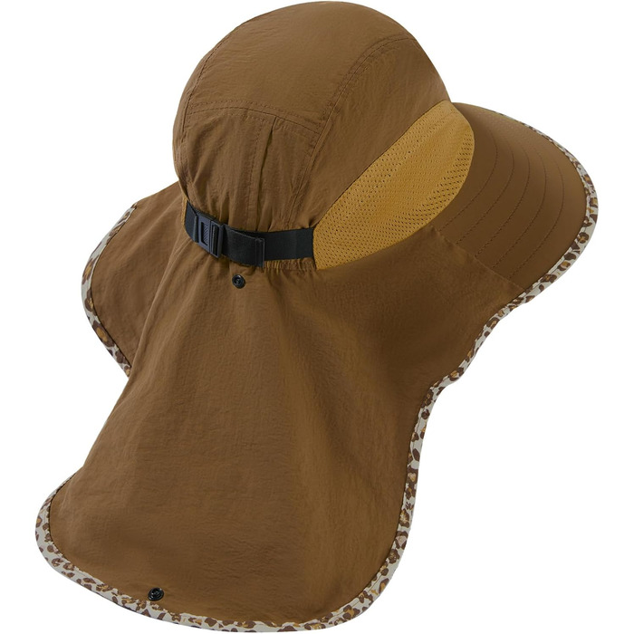 Унісекс сонцезахисний капелюх Bassdash, UPF 50, рибальський капелюх, водовідштовхувальний, з широкими полями та великим захистом шиї, хвіст, чоловічий/жіночий, один розмір, карамельний/леопардовий